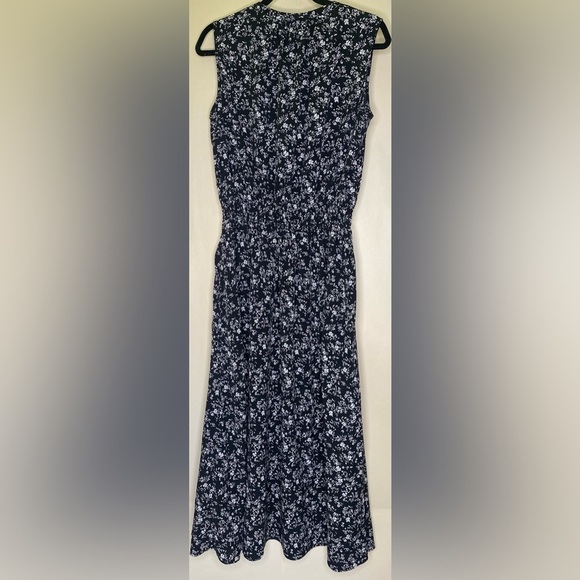 Uniqlo Floral Sleeveless Casual Black and White Dress Sz Large - Picture 3 of 7
